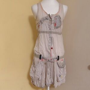 Desiqual Cream, Gray Dress 36 ( 6 US ) Used